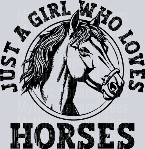 Just a girl who loves horses Western DTF Horse Transfers