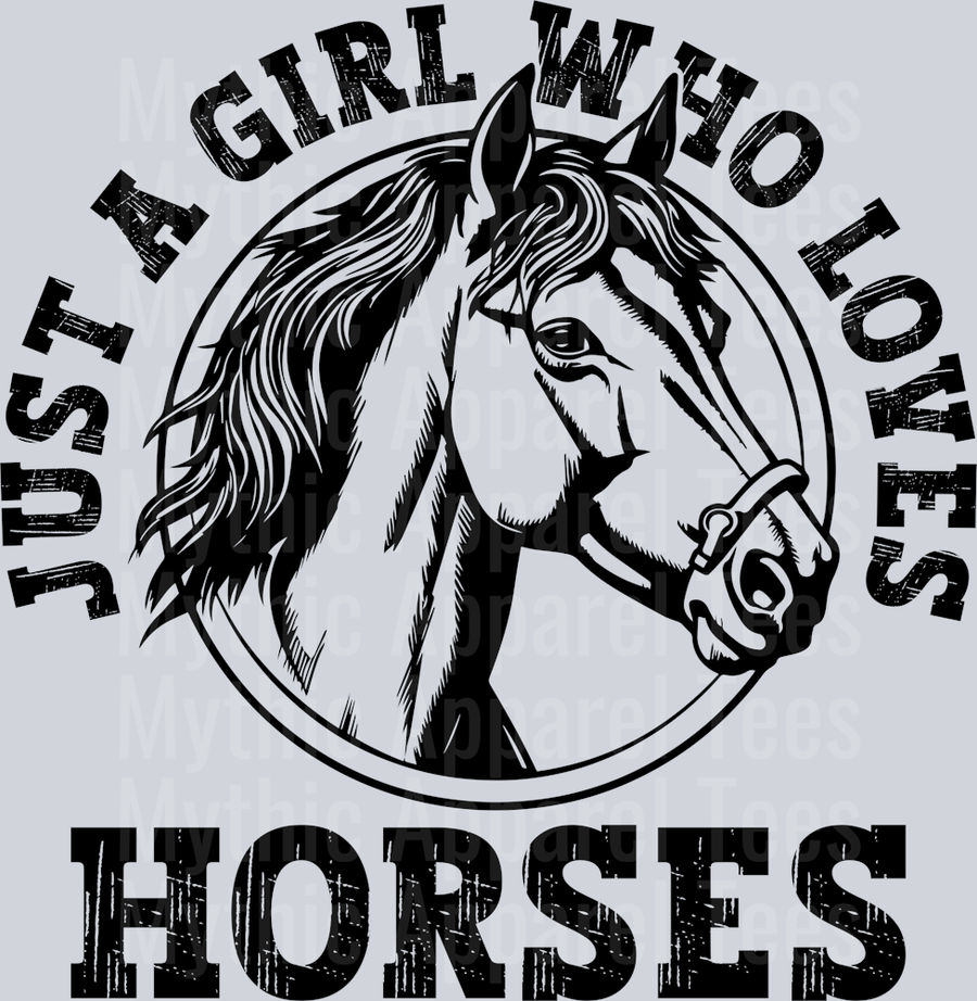 Just a girl who loves horses Western DTF Horse Transfers