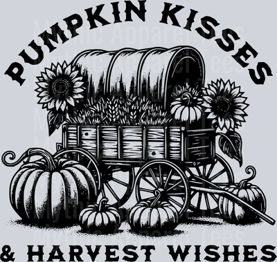 PUMPKIN KISSES AND HARVEST WISHES BLACK FALL DESIGN