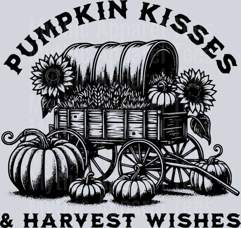 PUMPKIN KISSES AND HARVEST WISHES BLACK FALL DESIGN