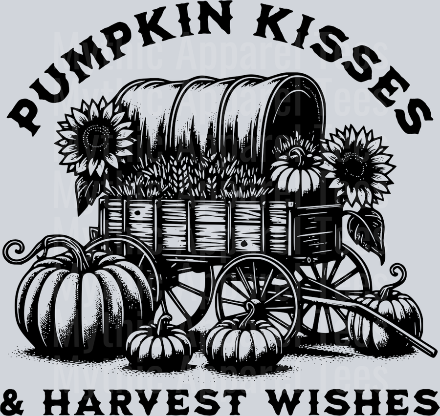 PUMPKIN KISSES AND HARVEST WISHES BLACK FALL DESIGN