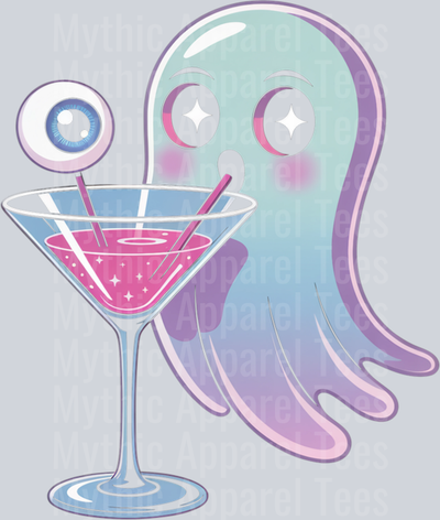 Ghost Martini Pastel Gothic Halloween Long Sleeve T-Shirt_processed