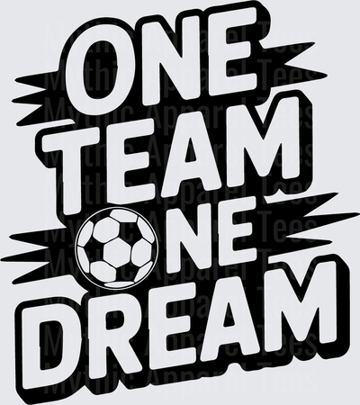 American Football One Team One Dream Soccer Ball Bold Graphic