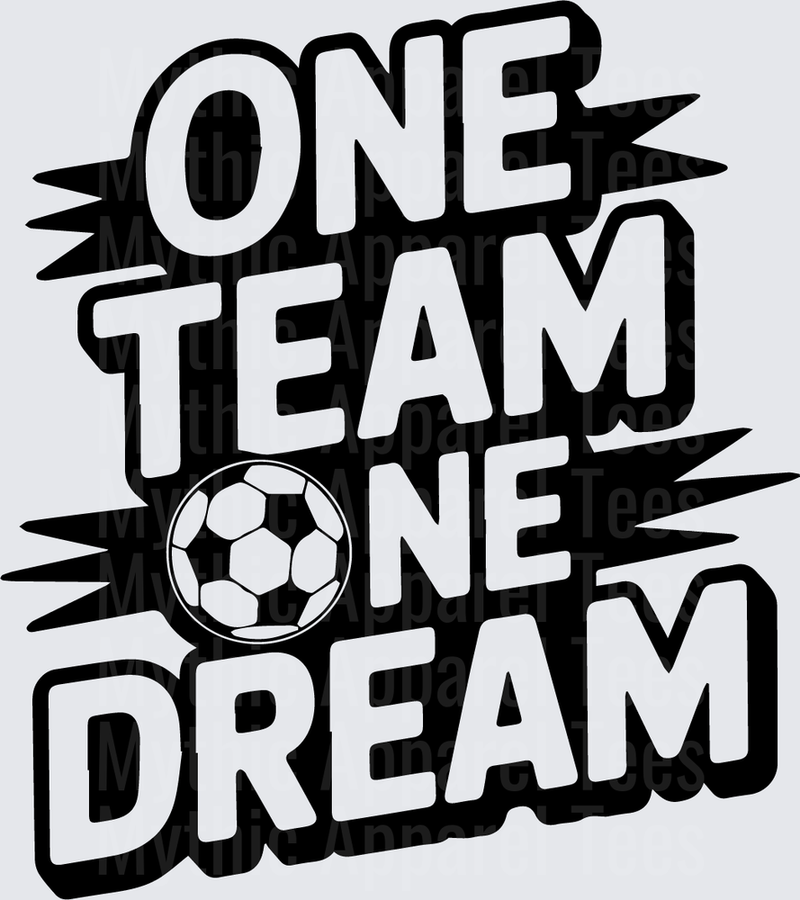American Football One Team One Dream Soccer Ball Bold Graphic