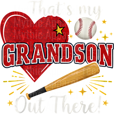 Grandma Grandpa Grandparents Baseball DTF Transfer