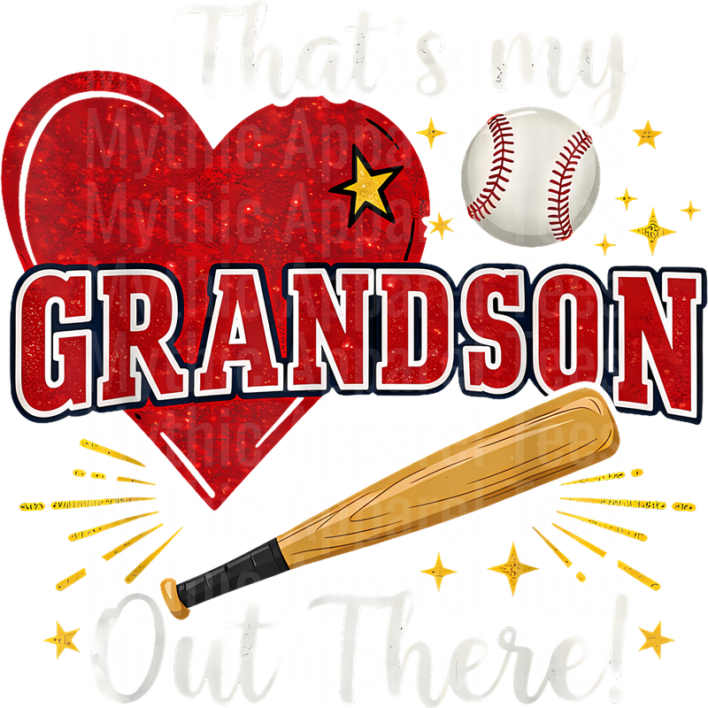 Grandma Grandpa Grandparents Baseball DTF Transfer