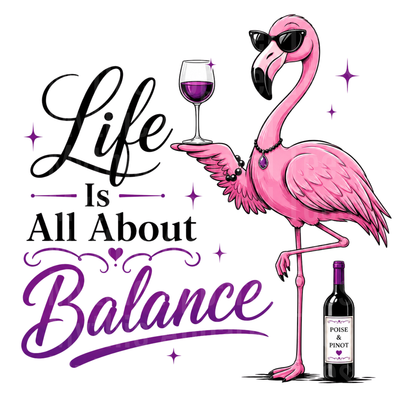 Flamingo Life Is All About Balance Wine Sunglasses Pink Bird
