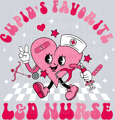 AZ857 Cute Cupids Favorite L&D Nurse Valentine Candy Heart Nursing Long Sleeve T-Shirt