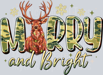 Merry and Bright Hunting Deer Christmas Camo