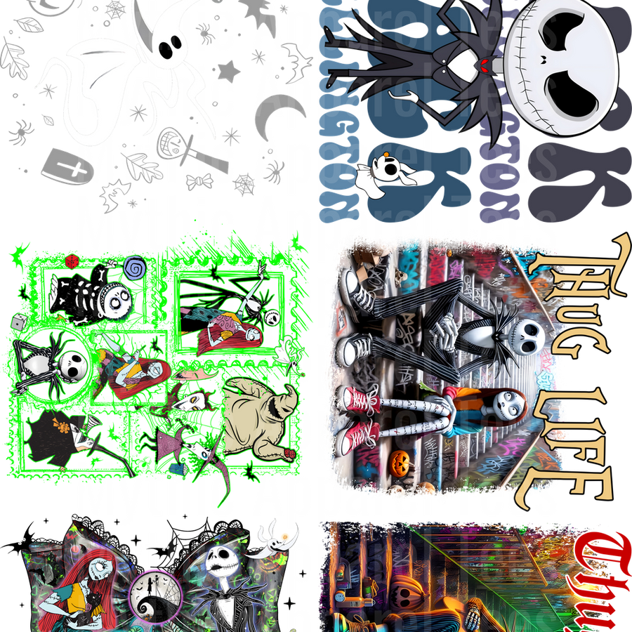 Nightmare Before Christmas GANG SHEET 10 FULL SIZE IMAGES