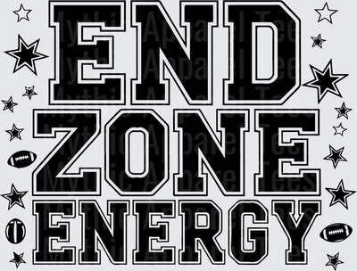 American Football End Zone Energy Bold Varsity Stars Design