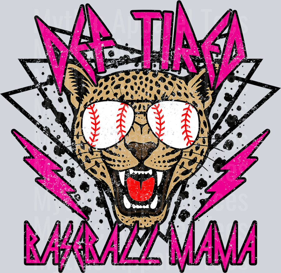 Pink Def Tired Baseball Mama School Spirit & Sports