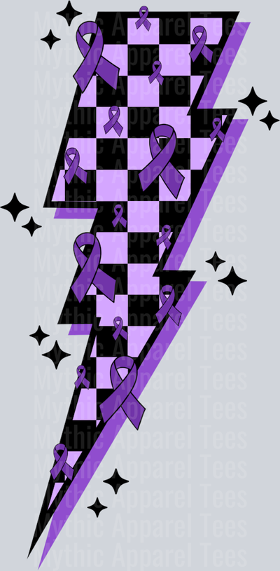 Testicular Cancer Awareness Lightning bolt Checkers
