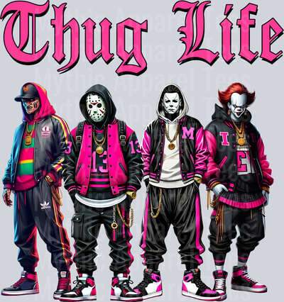 Jock style Horror Movie Characters Halloween DTF Thug Life Transfers