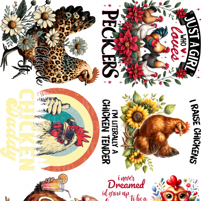 Chicken Stuff GANG SHEET 10 FULL SIZE IMAGES