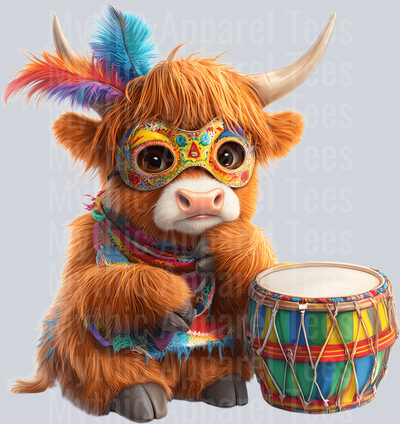 AZ821 Mardi Gras Highland Cow (1)