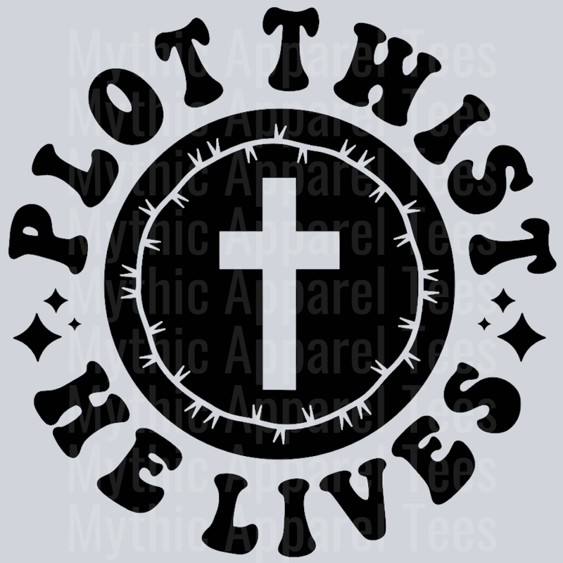 Plot Twist He Lives Pocket Design Wavey Retro Style Funny Shirt Design