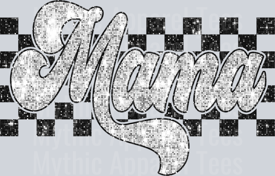 Silver Sequin Checkered Mama