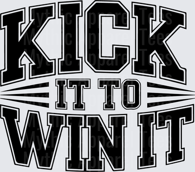 American Football Kick It To Win It Bold Varsity Letter Design