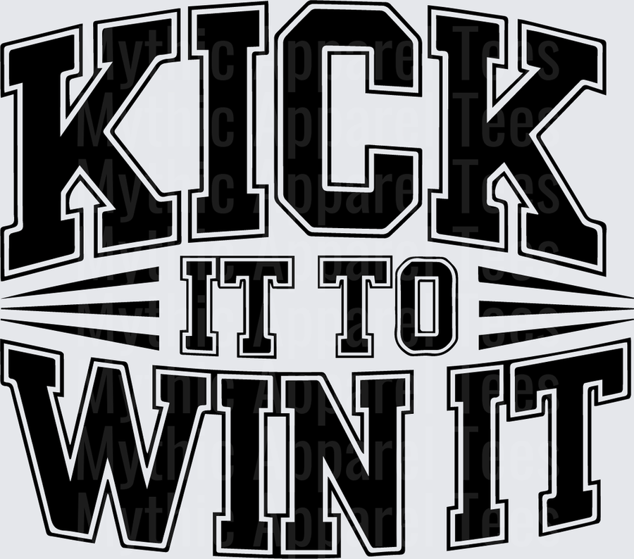 American Football Kick It To Win It Bold Varsity Letter Design