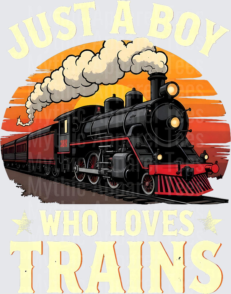 Trains Just A Boy Who Loves Trains Vintage Steam Locomotive Sunset