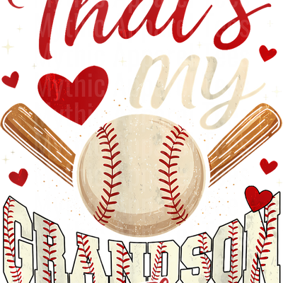 Grandma Grandpa Grandparents Baseball DTF Transfer