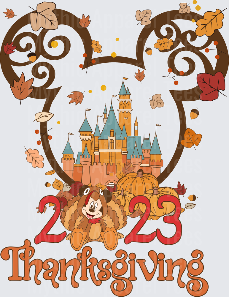 Disney Fall and Thanksgiving Mickey Mouse Turkey Castle 2023