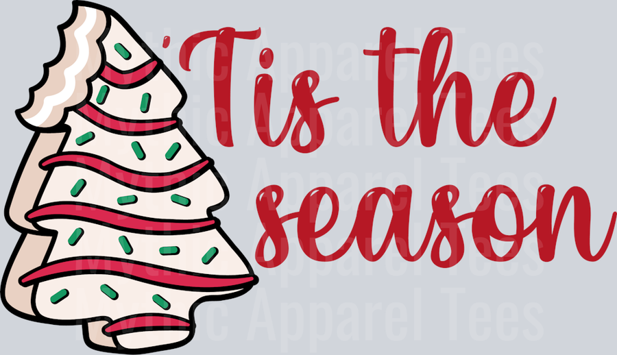 Tis The season Christmas Little Debbie Christmas tree cake DTF Christmas Transfers