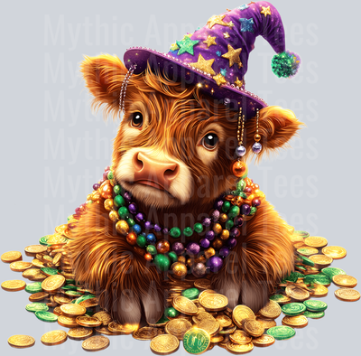 AZ797 Mardi Gras Highland Cow (34)