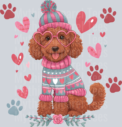 brownpoodle Dog Valentines Day