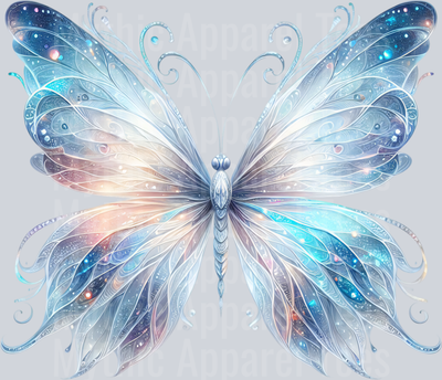 Blue white and yellow pale Watercolor butterfly DTF Butterfly Transfers