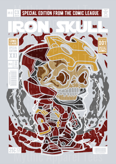 Iron Skull Comic Book Cover STYLE DTF Pop Culture Transfers