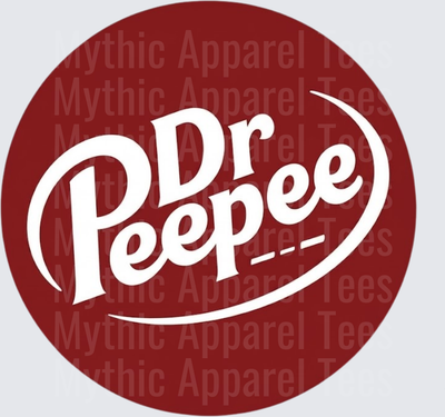 Dr Pepper Peepee Parody Logo Dark Red Circle Design