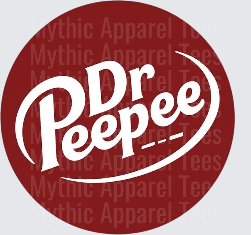 Dr Pepper Peepee Parody Logo Dark Red Circle Design