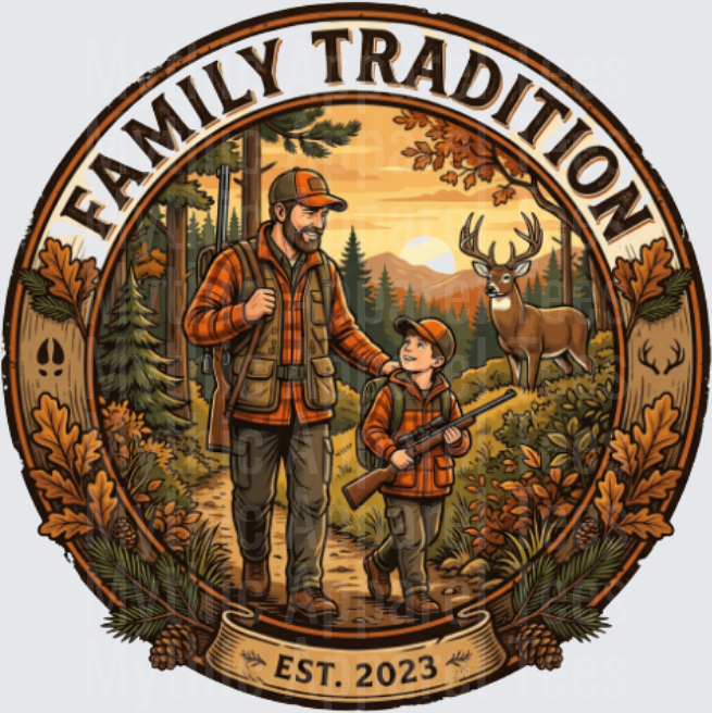 Family Tradition Est. 2023 Father Son Deer Hunting Circle
