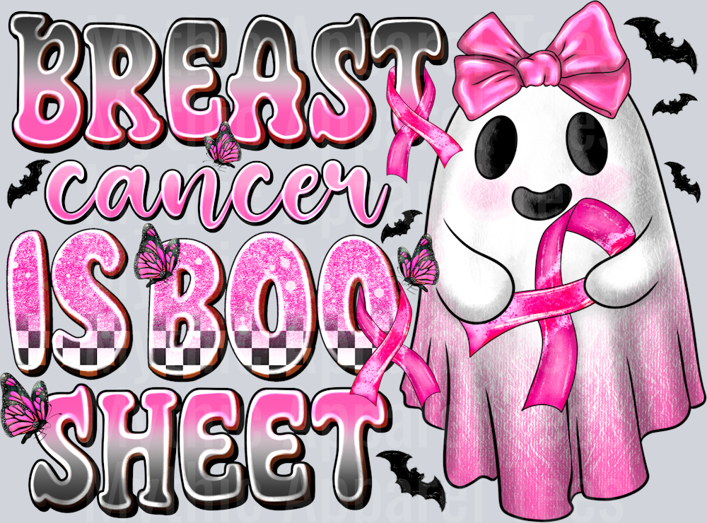 Breast Cancer Awareness Halloween DTF Transfer Design