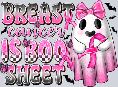 Breast Cancer is Boo Sheet Halloween Breast Cancer Awareness