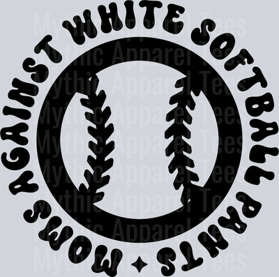 Moms Against White Softball Pants Pocket