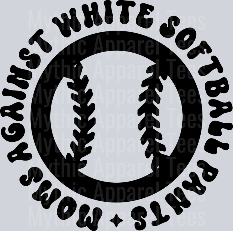 Moms Against White Softball Pants Pocket