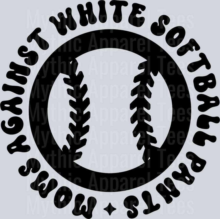 Moms Against White Softball Pants Pocket