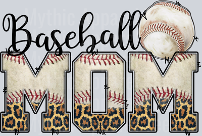 Baseball Mom print pattern to baseball style DTF Baseball Transfers