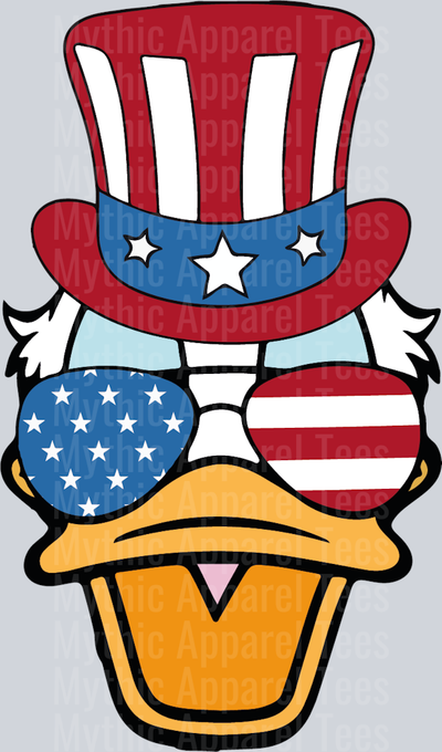 Donald Duck 2 Top Hat DTF Patriotic Disney Transfers