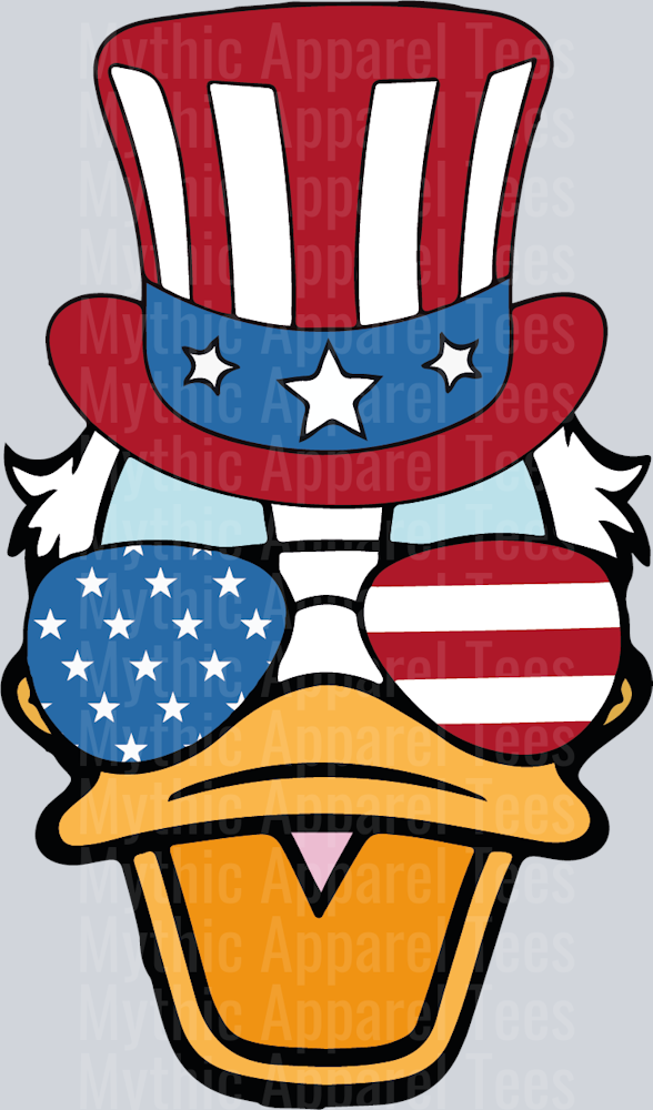 Donald Duck 2 Top Hat DTF Patriotic Disney Transfers