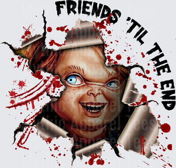 Chucky Friends Til The End Torn Hole Blood Splatter Child's Play Horror