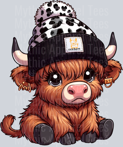 2 Leopard print Cowhartt Highland Cow DTF Carhartt Highland Cow Transfers