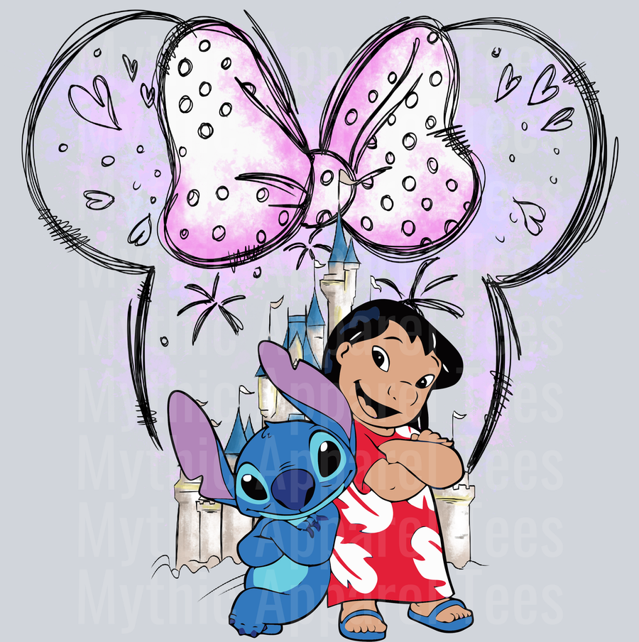 Lilo and Stitch Ears Castle DTF Disney Transfers