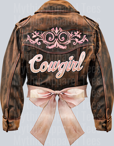 Cowgirl Leather Jacket and Bow Cowgirl Western Southern Girl Pink