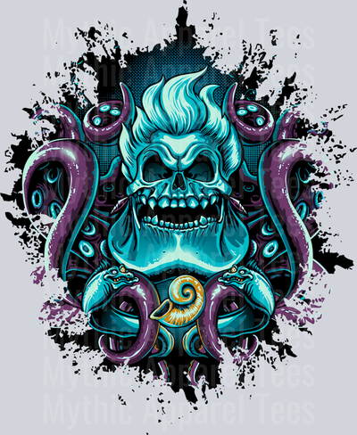 Ursula Undead Disney Villain Dark Silhouette Color Splash Crystal Ball Vision