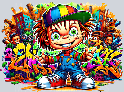 Chucky Horror Movie Graffiti DTF Pop Culture Transfers
