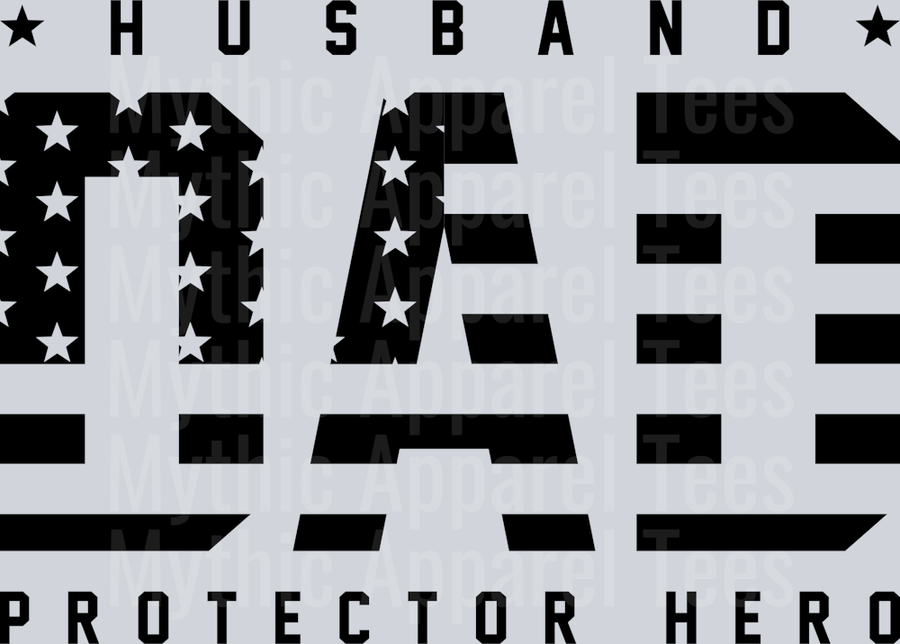 Husband Father Protector Black DTF Dad Transfers